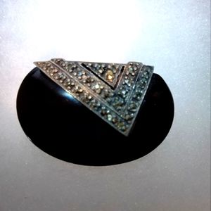 Sterling silver/ black onyx & Marcusisite